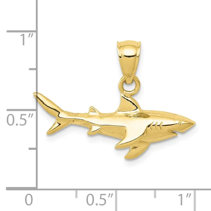 10k Yellow Gold 24 mm Shark Pendant 127 grams Qgold Necklaces 10k Yellow Gold 24 mm Shark Pendant 127 grams Qgold Necklaces