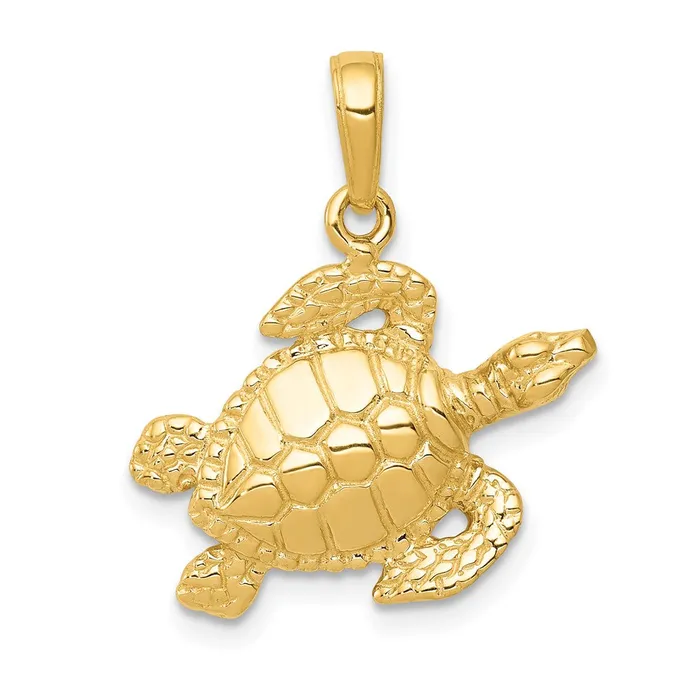 10k Yellow Gold 295 mm Turtle Pendant 186 grams Qgold PreStyled Sets
