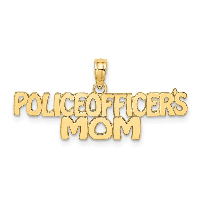 10k Yellow Gold 3229 mm POLICE OFFICERS MOM Charm 112 grams Qgold Charm Necklaces 10k Yellow Gold 3229 mm POLICE OFFICERS MOM Charm 112 grams Qgold Charm Necklaces