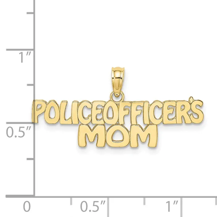 10k Yellow Gold 3229 mm POLICE OFFICERS MOM Charm 112 grams Qgold Charm Necklaces 10k Yellow Gold 3229 mm POLICE OFFICERS MOM Charm 112 grams Qgold Charm Necklaces