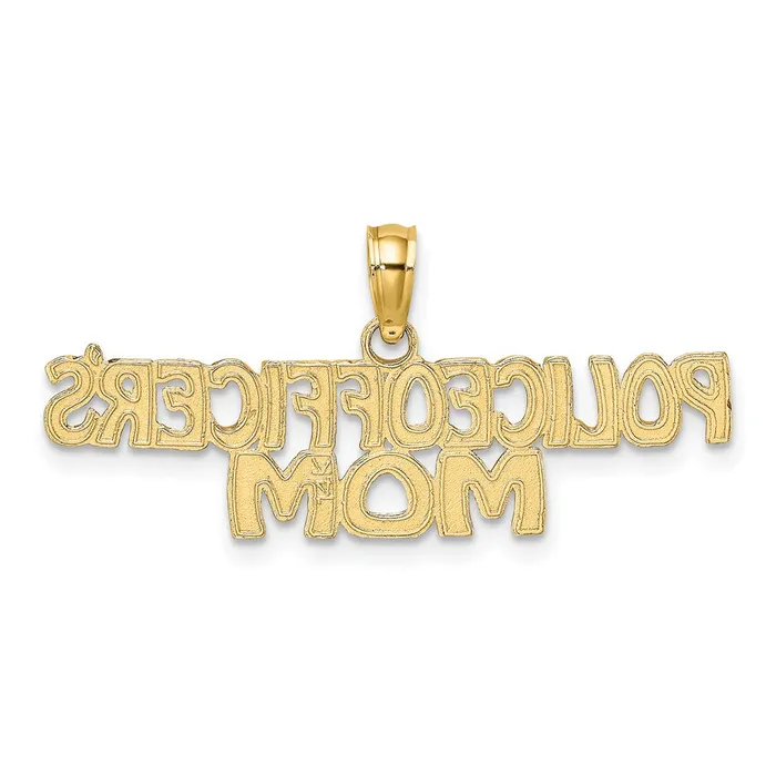 10k Yellow Gold 3229 mm POLICE OFFICERS MOM Charm 112 grams Qgold Charm Necklaces 10k Yellow Gold 3229 mm POLICE OFFICERS MOM Charm 112 grams Qgold Charm Necklaces