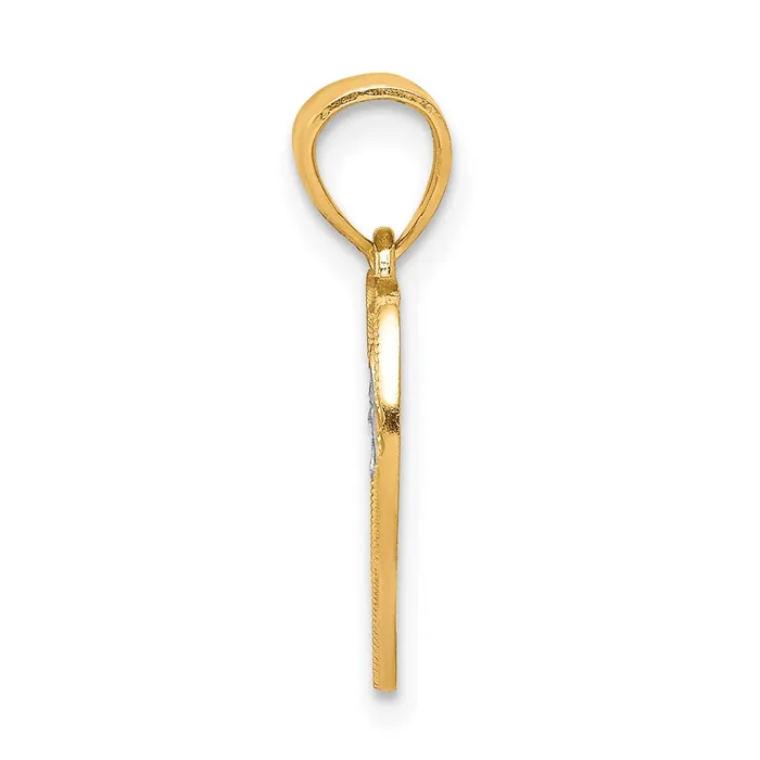 10k Yellow wRhodium 12 mm Heart WCross Charm 061 grams Qgold Charm Necklaces 10k Yellow wRhodium 12 mm Heart WCross Charm 061 grams Qgold Charm Necklaces