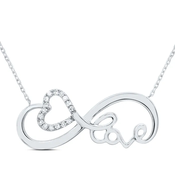 10Kt Gold 110CtwDia Cn Gift Infinity Heart Necklace 18 Inch GND Necklaces 10Kt Gold 110CtwDia Cn Gift Infinity Heart Necklace 18 Inch GND Necklaces
