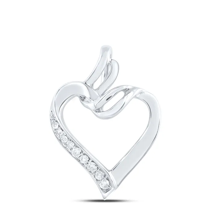 10Kt Gold 120CtwDia Nk Gift Heart Pendant GND Necklaces