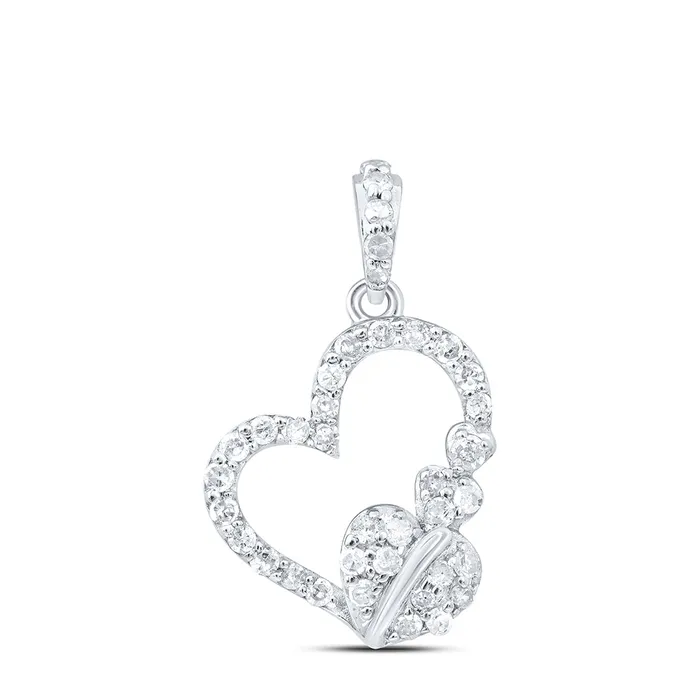 10Kt Gold 14CtwDia P1P2 Gift Heart Pendant GND Necklaces
