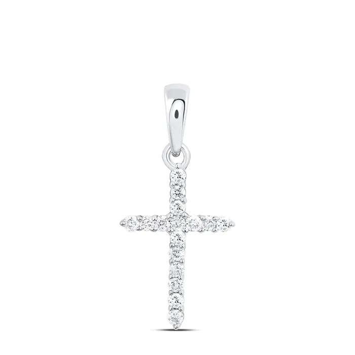 10Kt Gold 16CtDia Nk Cross Pendant GND Necklaces