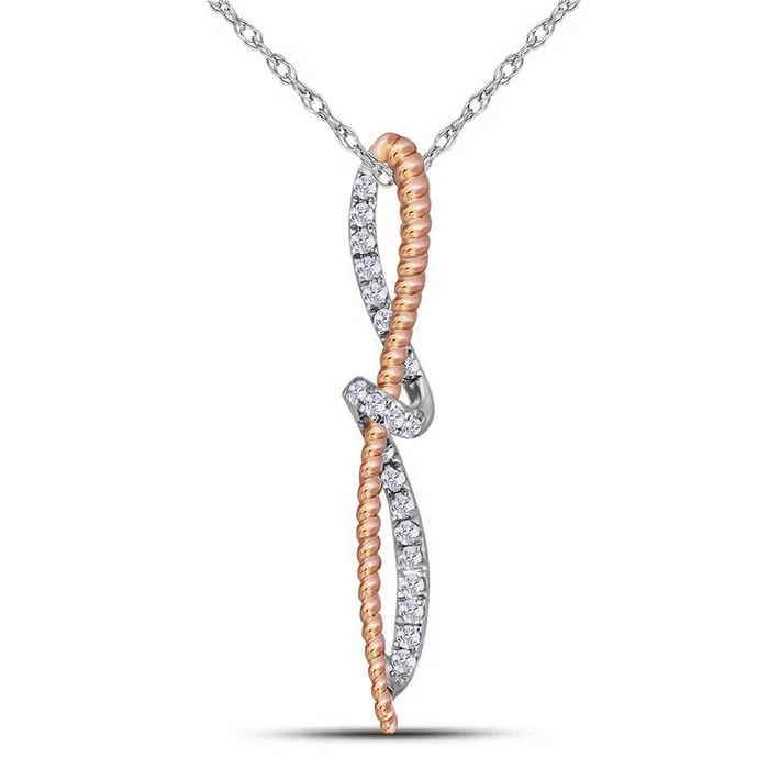 10Kt TwoTone Gold 16CtDia Fashion Pendant 068 grams GND Rings
