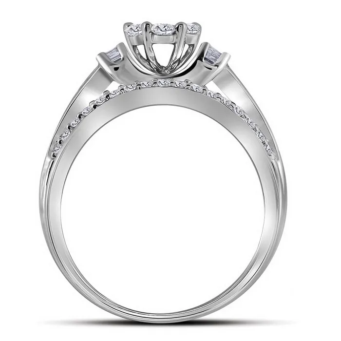 10Kt White Gold Womens Round Diamond Cluster Bridal Wedding Engagement Ring 100 Cttw 608 grams GND Rings 10Kt White Gold Womens Round Diamond Cluster Bridal Wedding Engagement Ring 100 Cttw 608 grams GND Rings