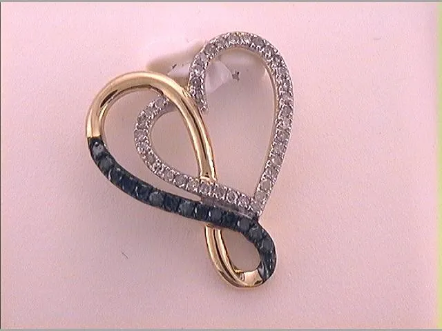 10Kt Yellow Gold 14CtwDia Heart Fashion Blue Pendant 141 grams GND Necklaces 10Kt Yellow Gold 14CtwDia Heart Fashion Blue Pendant 141 grams GND Necklaces