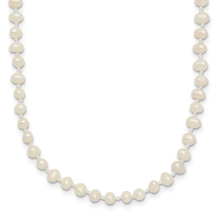 14k 34mm White Semi Round Freshwater Cultured Pearl Necklace 011 grams Qgold Necklaces 14k 34mm White Semi Round Freshwater Cultured Pearl Necklace 011 grams Qgold Necklaces