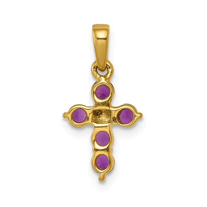 14k 30 Ruby and Diamond Cross Pendant 085 grams Qgold Necklaces 14k 30 Ruby and Diamond Cross Pendant 085 grams Qgold Necklaces