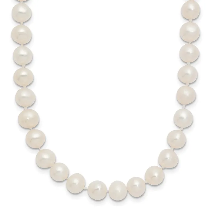 14k 67mm White Semi Round Freshwater Cultured Pearl Necklace 011 grams Qgold Necklaces 14k 67mm White Semi Round Freshwater Cultured Pearl Necklace 011 grams Qgold Necklaces