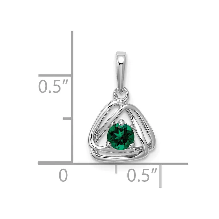 14k White Gold Created Emerald Triangle Pendant 095 grams Qgold Necklaces 14k White Gold Created Emerald Triangle Pendant 095 grams Qgold Necklaces
