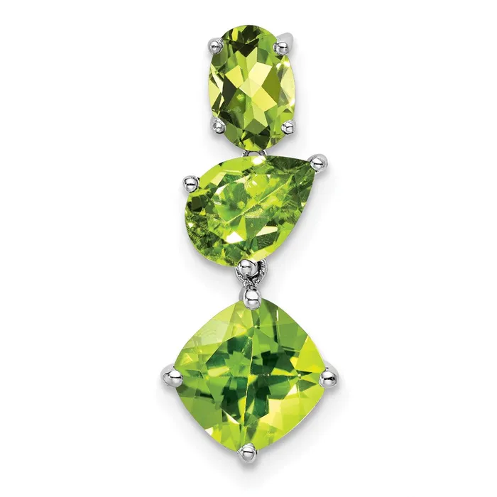 14k White Gold Peridot Chain Slide 065 grams Qgold Necklaces