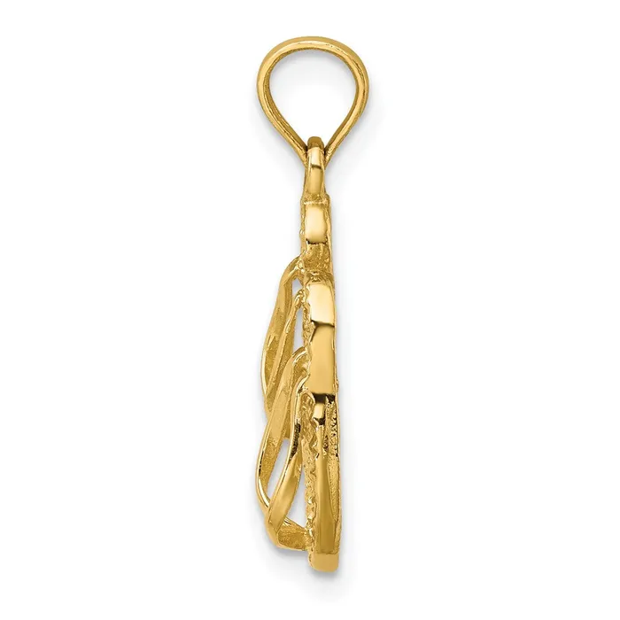 14k Yellow Gold 108 mm 3D Textured CAPE MAY Flipflop Charm 123 grams Qgold Charm Necklaces 14k Yellow Gold 108 mm 3D Textured CAPE MAY Flipflop Charm 123 grams Qgold Charm Necklaces