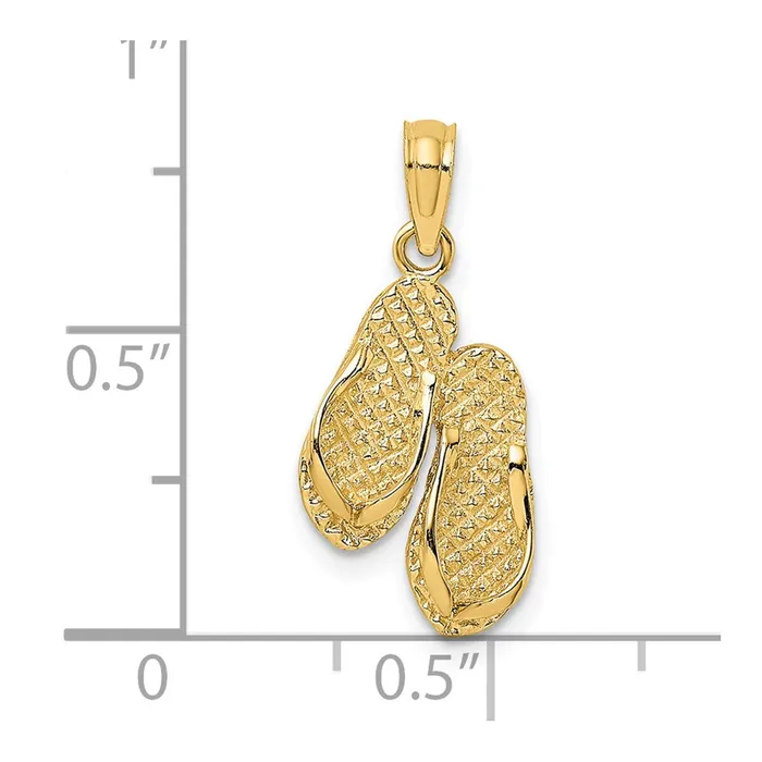 14k Yellow Gold 108 mm 3D Textured CAPE MAY Flipflop Charm 123 grams Qgold Charm Necklaces 14k Yellow Gold 108 mm 3D Textured CAPE MAY Flipflop Charm 123 grams Qgold Charm Necklaces
