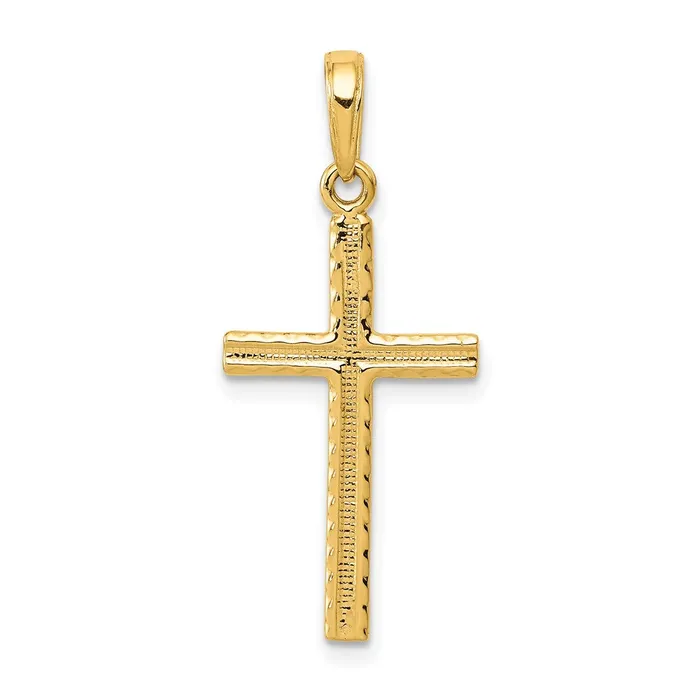 14k Yellow Gold 14 mm Latin Cross Pendant 097 grams Qgold Necklaces