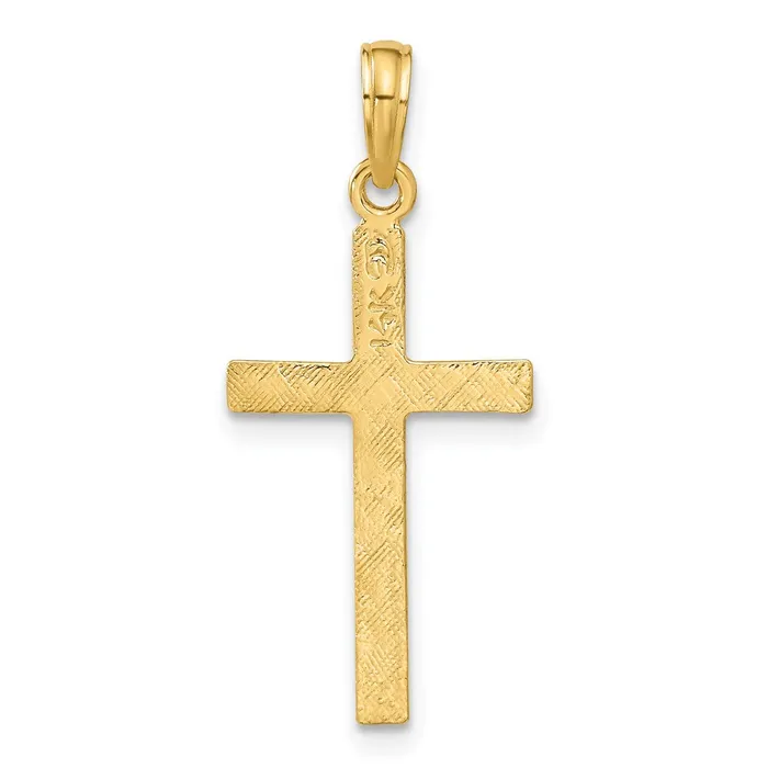 14k Yellow Gold 14 mm Latin Cross Pendant 097 grams Qgold Necklaces 14k Yellow Gold 14 mm Latin Cross Pendant 097 grams Qgold Necklaces