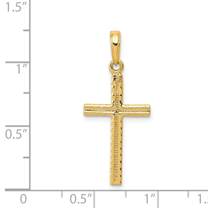 14k Yellow Gold 14 mm Latin Cross Pendant 097 grams Qgold Necklaces 14k Yellow Gold 14 mm Latin Cross Pendant 097 grams Qgold Necklaces