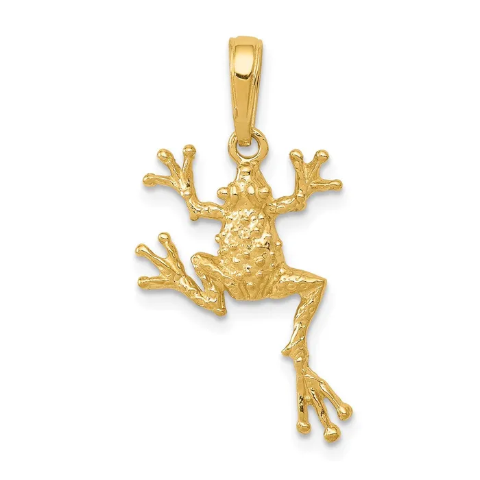 14k Yellow Gold 14 mm Solid Polished OpenBacked Frog Pendant 119 grams Qgold PreStyled Sets 14k Yellow Gold 14 mm Solid Polished OpenBacked Frog Pendant 119 grams Qgold PreStyled Sets