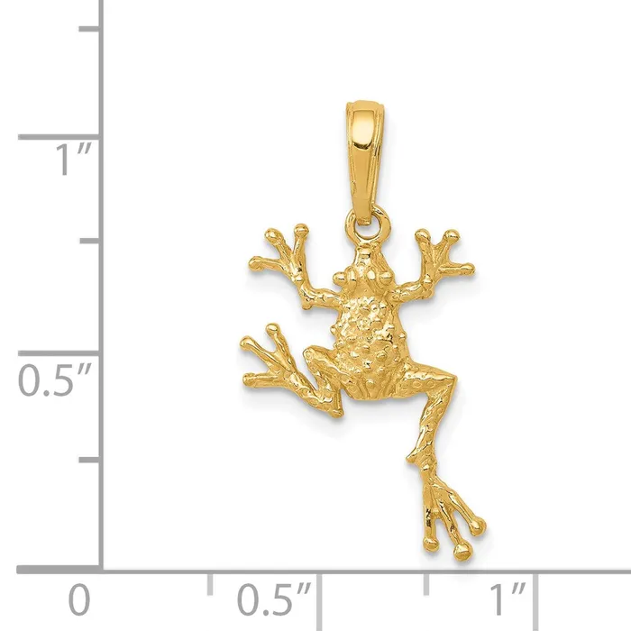 14k Yellow Gold 14 mm Solid Polished OpenBacked Frog Pendant 119 grams Qgold PreStyled Sets 14k Yellow Gold 14 mm Solid Polished OpenBacked Frog Pendant 119 grams Qgold PreStyled Sets