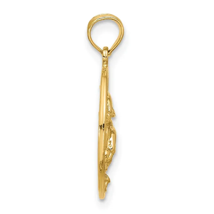 14k Yellow Gold 15 mm Double Dolphin Circle Pendant 132 grams Qgold PreStyled Sets 14k Yellow Gold 15 mm Double Dolphin Circle Pendant 132 grams Qgold PreStyled Sets