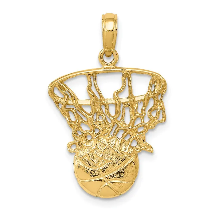 14k Yellow Gold 16 mm Swoosh Basketball and Net Pendant 161 grams Qgold Necklaces 14k Yellow Gold 16 mm Swoosh Basketball and Net Pendant 161 grams Qgold Necklaces