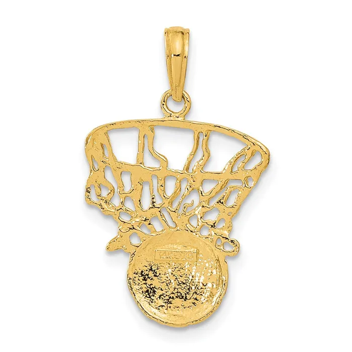 14k Yellow Gold 16 mm Swoosh Basketball and Net Pendant 161 grams Qgold Necklaces 14k Yellow Gold 16 mm Swoosh Basketball and Net Pendant 161 grams Qgold Necklaces