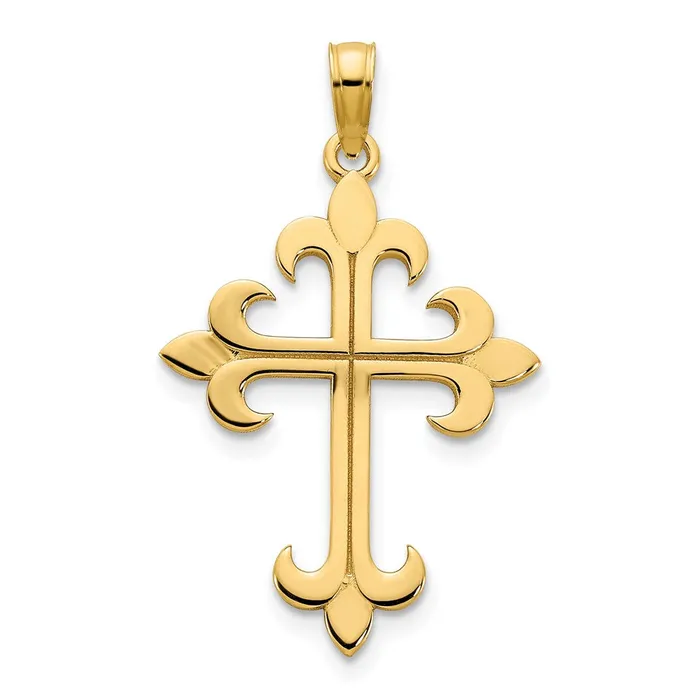 14k Yellow Gold 176 mm 14ky Cross Charm 154 grams Qgold Charm Necklaces