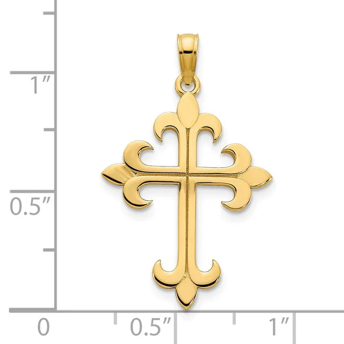 14k Yellow Gold 176 mm 14ky Cross Charm 154 grams Qgold Charm Necklaces 14k Yellow Gold 176 mm 14ky Cross Charm 154 grams Qgold Charm Necklaces