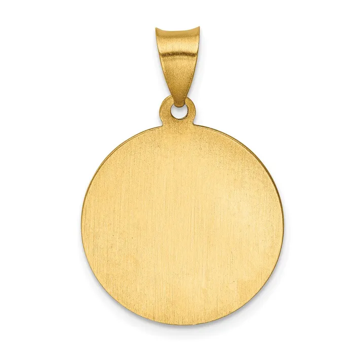 14k Yellow Gold 19 mm Polished and Satin St Peregrine Medal Hollow Pendant 13 grams Qgold Necklaces
