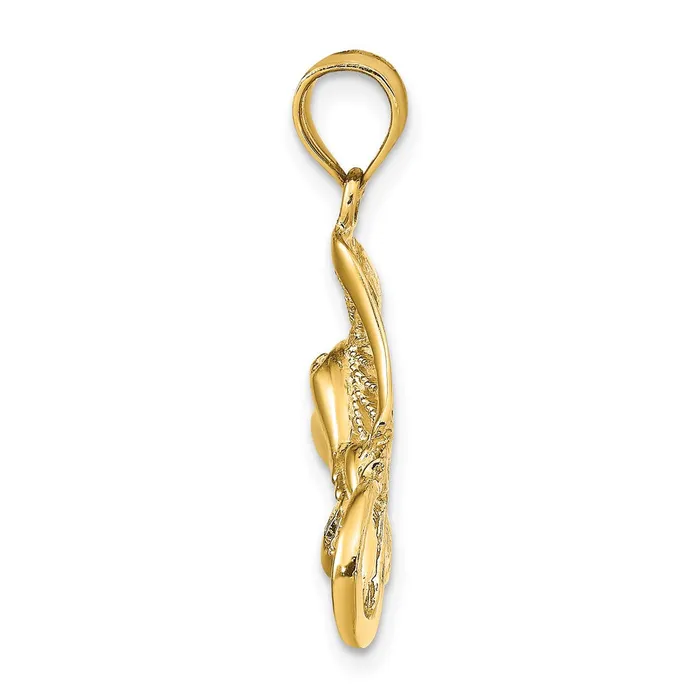 14k Yellow Gold 2394 mm Polished and Textured Accent Stingray Charm 236 grams Qgold Charm Necklaces 14k Yellow Gold 2394 mm Polished and Textured Accent Stingray Charm 236 grams Qgold Charm Necklaces