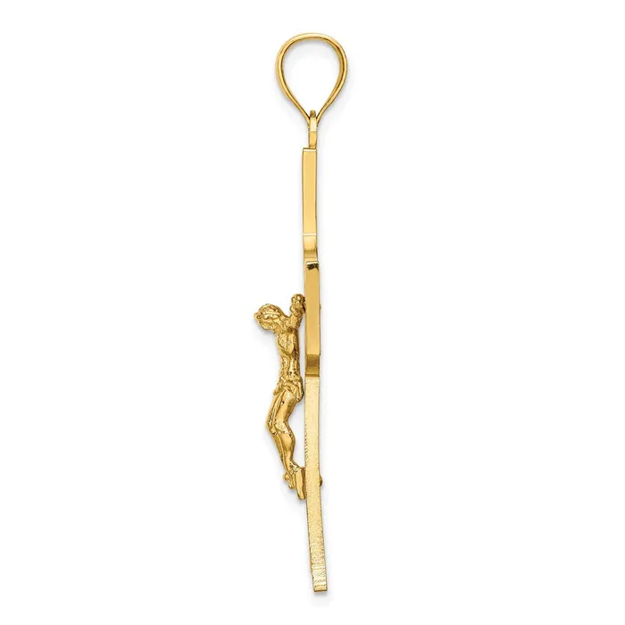 14k Yellow Gold 25 mm CutOut Crucifix W Center Circle Charm 472 grams Qgold Charm Necklaces 14k Yellow Gold 25 mm CutOut Crucifix W Center Circle Charm 472 grams Qgold Charm Necklaces