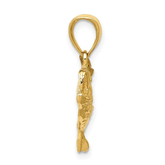 14k Yellow Gold 27 mm Polished OpenBacked Bass Fish Pendant 325 grams Qgold Necklaces 14k Yellow Gold 27 mm Polished OpenBacked Bass Fish Pendant 325 grams Qgold Necklaces