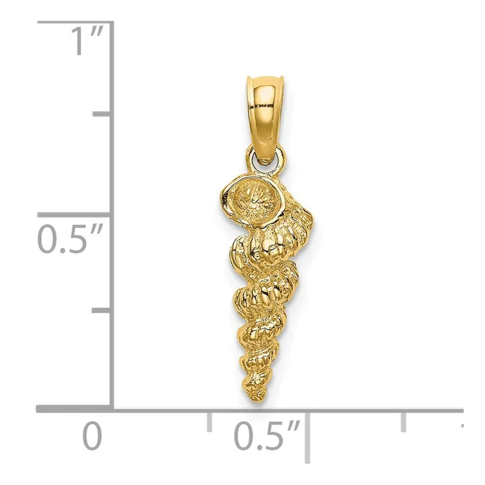 14k Yellow Gold 527 mm n Wentletrap Shell Charm 132 grams Qgold Charm Necklaces 14k Yellow Gold 527 mm n Wentletrap Shell Charm 132 grams Qgold Charm Necklaces