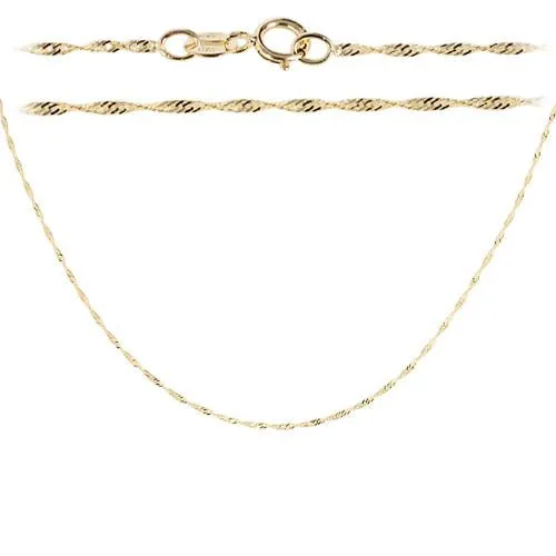 14k Yellow Gold Singapore Chain Nakoa PreStyled Sets