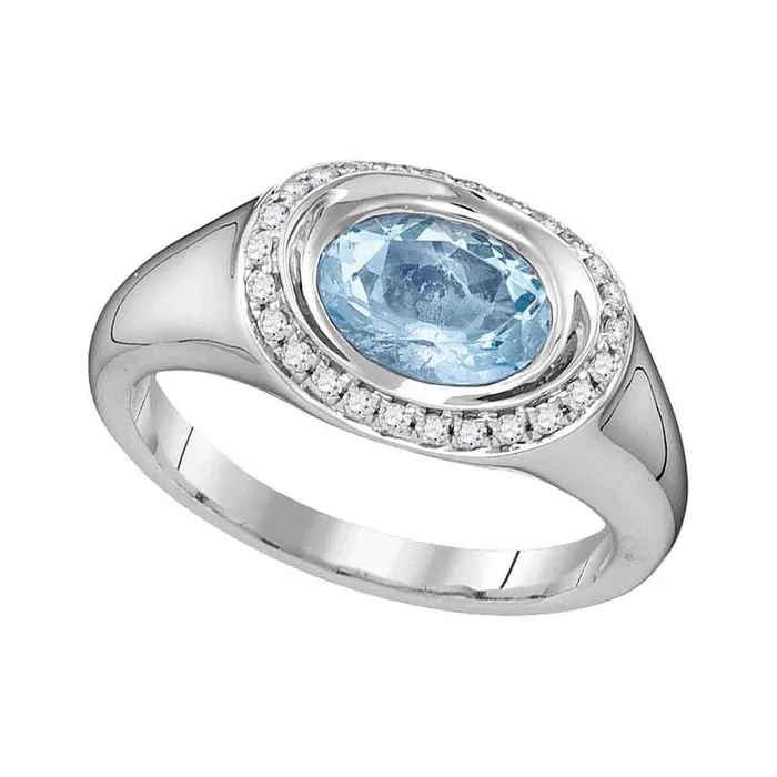 14Kt White Gold 16CtwDia 78MinCt Aqua Natural Gem Ring 469 grams GND Rings 14Kt White Gold 16CtwDia 78MinCt Aqua Natural Gem Ring 469 grams GND Rings