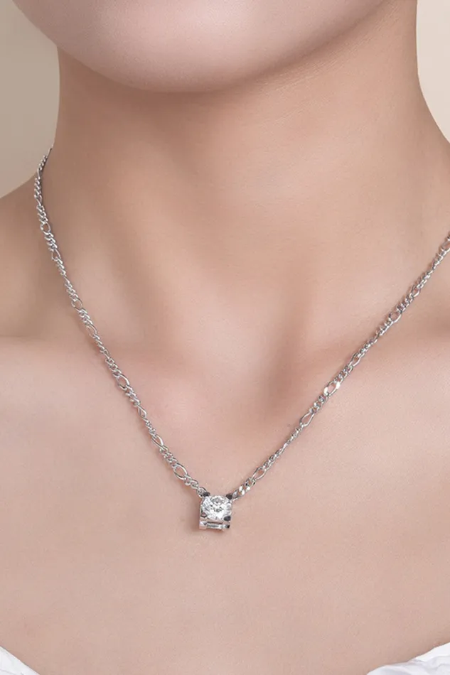 2 Carat Moissanite 925 Sterling Silver Pendant Necklace Trendsi Necklaces