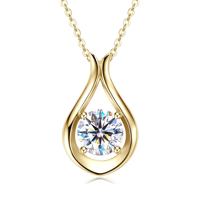2 Carat Moissanite 925 Sterling Silver Pendant Necklace Trendsi Necklaces