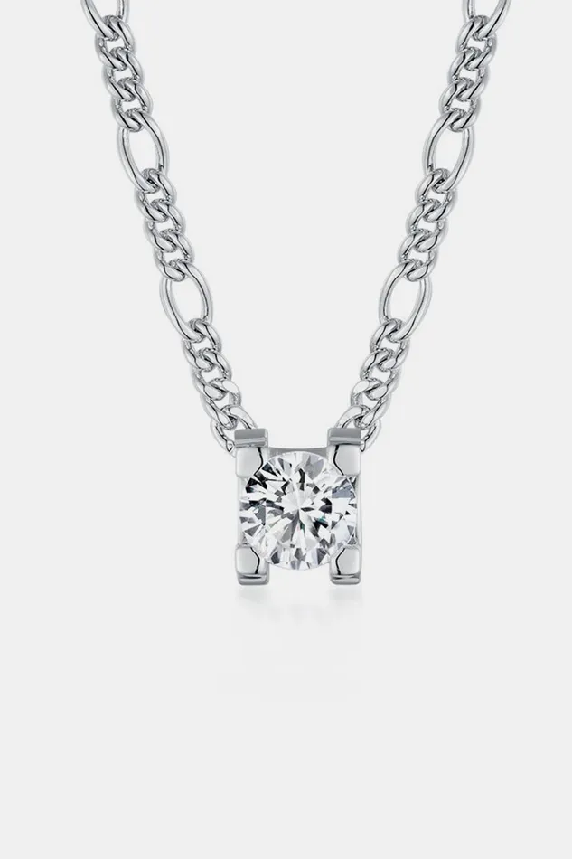 2 Carat Moissanite 925 Sterling Silver Pendant Necklace Trendsi Necklaces
