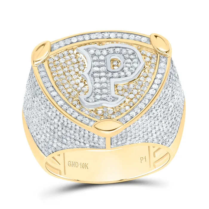 2CtwDia P1 Initial P Mens Ring 1097 grams GND Rings