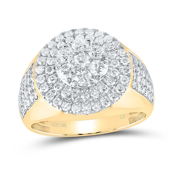 2CtwNat Dia Cn Round Mens Ring 59 grams GND Rings