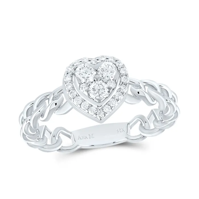 38CtwNat Dia Ana M Heart Fashion Ring 324 grams GND Rings