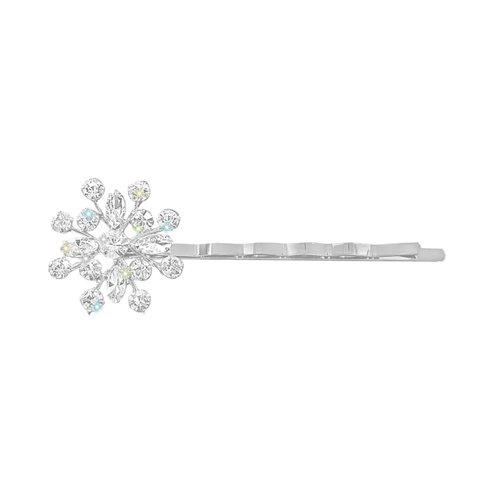 4028 Rings 17248S Crystal Flower Bobbie Pin Silver