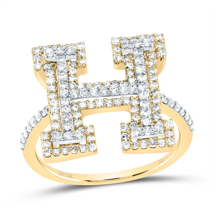 58CtwDia Nk Fashion Initial H Ladies Ring 292 grams GND Rings