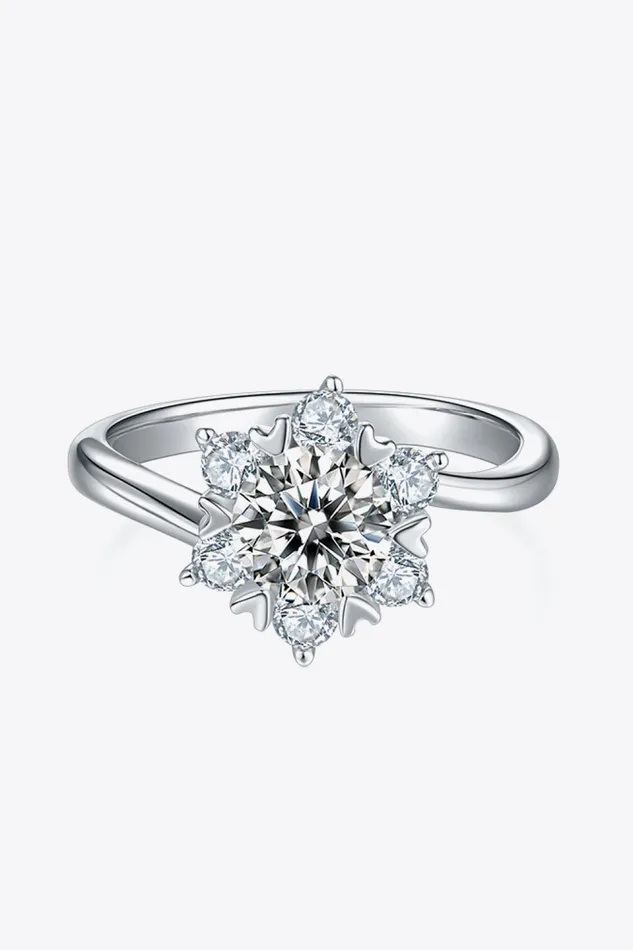 Adored 1 Carat Moissanite 925 Sterling Silver Cluster Ring Trendsi Rings