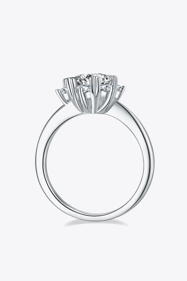 Adored 1 Carat Moissanite 925 Sterling Silver Cluster Ring Trendsi Rings