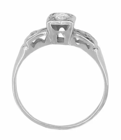 Antique Jewelry Mall 1950s Heirloom Diamond Engagement Ring in 14 Karat White Gold Vintage Promise Ring Rings Antique Jewelry Mall 1950s Heirloom Diamond Engagement Ring in 14 Karat White Gold Vintage Promise Ring Rings
