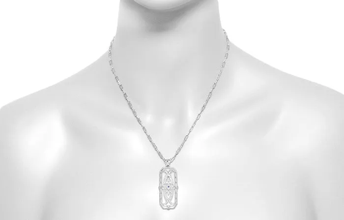 Antique Jewelry Mall Art Deco Filigree Vintage Sapphire Ichthys Fish Necklace Sterling Silver 1930s Pendant Design Necklaces Antique Jewelry Mall Art Deco Filigree Vintage Sapphire Ichthys Fish Necklace Sterling Silver 1930s Pendant Design Necklaces