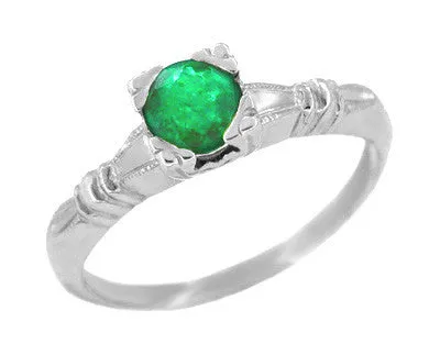 Antique Jewelry Mall Art Deco Hearts and Clovers Emerald Engagement Ring in 14 Karat White Gold Rings Antique Jewelry Mall Art Deco Hearts and Clovers Emerald Engagement Ring in 14 Karat White Gold Rings